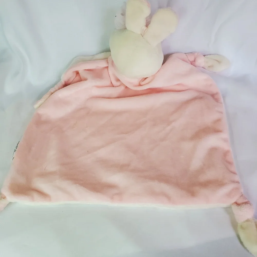 Stephen Joseph Bunny Rabbit Lovey Plush Security Lovie Cream‎ Pink Knotted